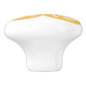 Etnische bloem  geel en zwart keramische knop (Zijkant)