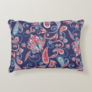 Etnische bloemen: Abstract oosters naadloos. Accent Kussen