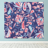 Etnische bloemen: Abstract oosters naadloos. Canvas Afdruk (Insitu (Houten vloer))