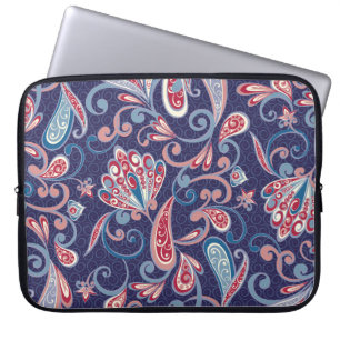 Etnische bloemen: Abstract oosters naadloos. Laptop Sleeve