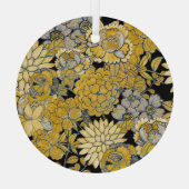 Etnische bloemen: creatieve Paisley textuur. Glas Ornament (Achterkant)