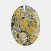 Etnische bloemen: creatieve Paisley textuur. Glas Ornament (Voorkant links)