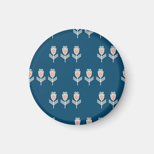 Etnische bloemen:  decoratief Ornament Magneet (Voorkant)