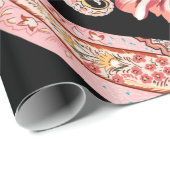 Etnische bloemen en bladeren met eele paisley cadeaupapier (Rol Hoek)