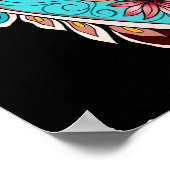 Etnische bloemen en bladeren met eele paisley poster (Hoek)