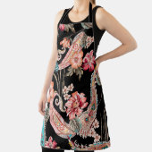 Etnische bloemen en bladeren met  eele paisley schort (Insitu)