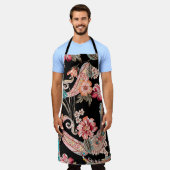 Etnische bloemen en bladeren met  eele paisley schort (Gedragen)