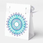 Etnische bloemen Turquoise Mandala. Bedankdoosjes (Achterkant)