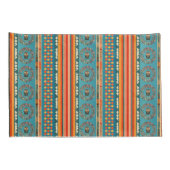 Etnische Boheemse Blauwgroen Groen Sinaasappel Rod Kussensloop (Achterkant-Rechts)