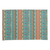 Etnische Boheemse Blauwgroen Groen Sinaasappel Rod Kussensloop (Voorkant-Rechts)