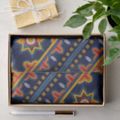 Etnische Bohemen Oranje Star Navy Decoupage Tissuepapier (Geschenk)