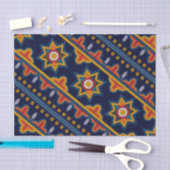 Etnische Bohemen Oranje Star Navy Decoupage Tissuepapier (Craft)
