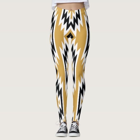 Etnische boho: geometrisch patroon. leggings (Voorkant)