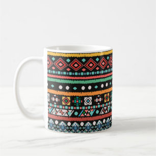 Etnische boho: geometrische pixelprint koffiemok