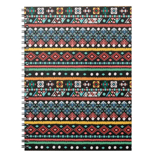 Etnische boho: geometrische pixelprint notitieboek (Voorkant)