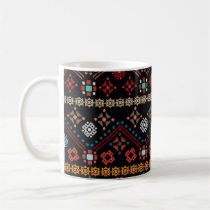 Etnische Boho: kleurrijke tribale naadloos. Koffiemok