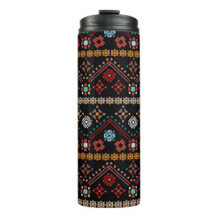 Etnische Boho: kleurrijke tribale naadloos. Thermosbeker