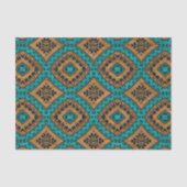 Etnische Boho Marokkaanse Turquoise en Bronze Patt Tissuepapier (Voorkant)