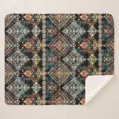 Etnische boho naadloos patroon. Ethno-versiering.  Sherpa Deken (Voorkant (horizontaal))