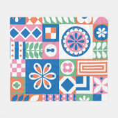 Etnische boho naadloos patroon. Tribale kunstafdru Fleece Deken (Voorkant (Horizontaal))