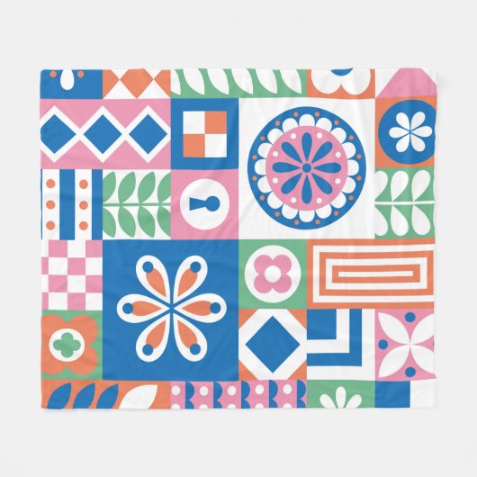 Etnische boho naadloos patroon. Tribale kunstafdru Fleece Deken (Voorkant (Horizontaal))