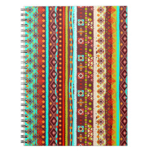 Etnische boho naadloos patroon. Tribale kunstafdru Notitieboek