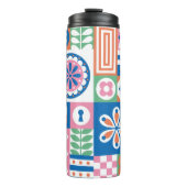 Etnische boho naadloos patroon. Tribale kunstafdru Thermosbeker (Voorkant)