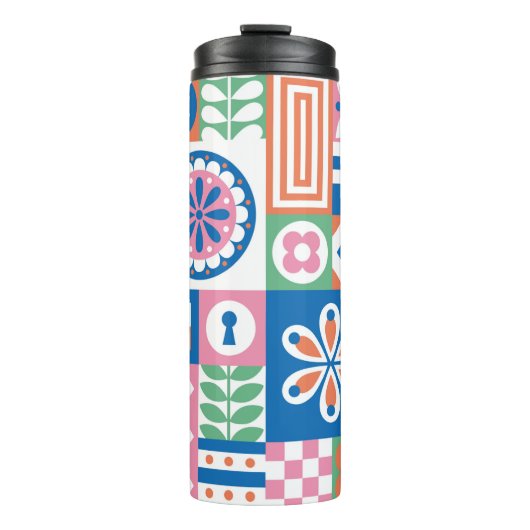 Etnische boho naadloos patroon. Tribale kunstafdru Thermosbeker (Voorkant)