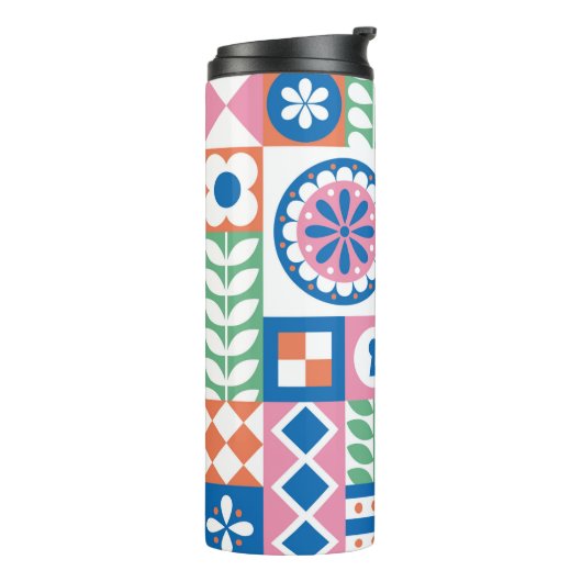 Etnische boho naadloos patroon. Tribale kunstafdru Thermosbeker (Gedraaid links)