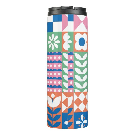 Etnische boho naadloos patroon. Tribale kunstafdru Thermosbeker (Achterkant)