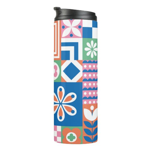 Etnische boho naadloos patroon. Tribale kunstafdru Thermosbeker (Geroteerd rechts)