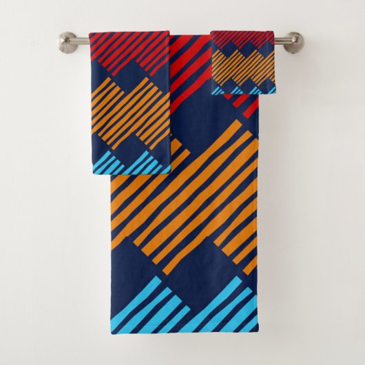 Etnische Boho Pattern Embroidery on Fabric Bad Handdoek (Insitu)