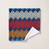 Etnische Boho Pattern Embroidery on Fabric Bad Handdoek (Wasdoekje)