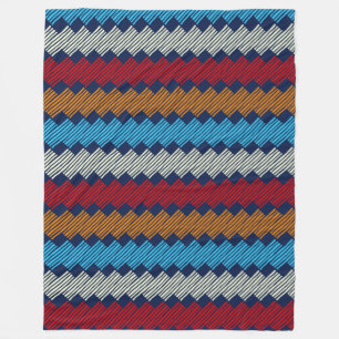 Etnische Boho Pattern Embroidery on Fabric Fleece Deken