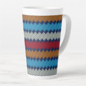 Etnische Boho Pattern Embroidery on Fabric Latte Mok (Rechterhoek)