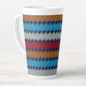 Etnische Boho Pattern Embroidery on Fabric Latte Mok (Linkerhoek)