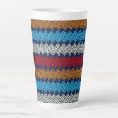 Etnische Boho Pattern Embroidery on Fabric Latte Mok (Voorkant)
