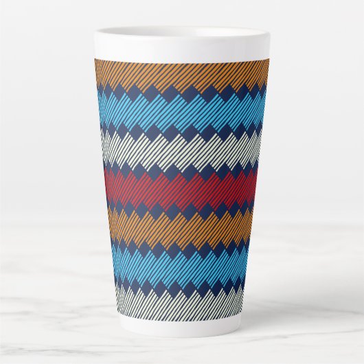 Etnische Boho Pattern Embroidery on Fabric Latte Mok (Voorkant)