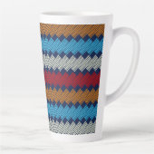Etnische Boho Pattern Embroidery on Fabric Latte Mok (Rechts)