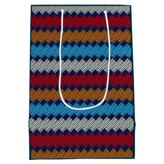 Etnische Boho Pattern Embroidery on Fabric Medium Cadeauzakje (Achterkant)