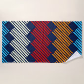 Etnische Boho Pattern Embroidery on Fabric Strandlaken (Voorkant)