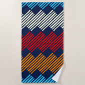 Etnische Boho Pattern Embroidery on Fabric Strandlaken (Voorkant)