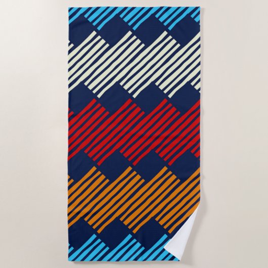 Etnische Boho Pattern Embroidery on Fabric Strandlaken (Voorkant)