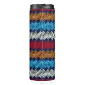 Etnische Boho Pattern Embroidery on Fabric Thermosbeker (Achterkant)