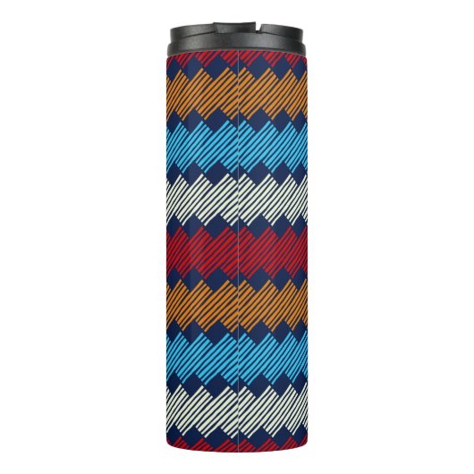 Etnische Boho Pattern Embroidery on Fabric Thermosbeker (Achterkant)