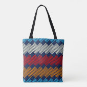 Etnische Boho Pattern Embroidery on Fabric Tote Bag (Achterkant)