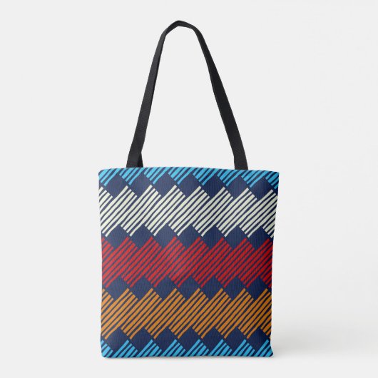 Etnische Boho Pattern Embroidery on Fabric Tote Bag (Achterkant)