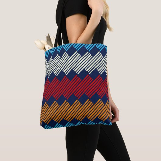 Etnische Boho Pattern Embroidery on Fabric Tote Bag (Dichtbij)