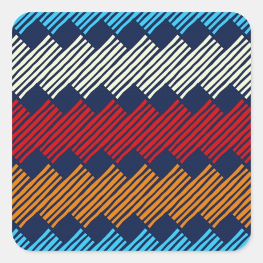 Etnische Boho Pattern Embroidery on Fabric Vierkante Sticker (Voorkant)