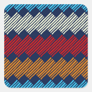 Etnische Boho Pattern Embroidery on Fabric Vierkante Sticker